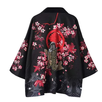 Японски Жилетка За Мъже и Жени с 3D Принтом, Традиционно Кимоно, Японското Кимоно, Азиатски Тънка Ежедневни Свободна Лятна Риза